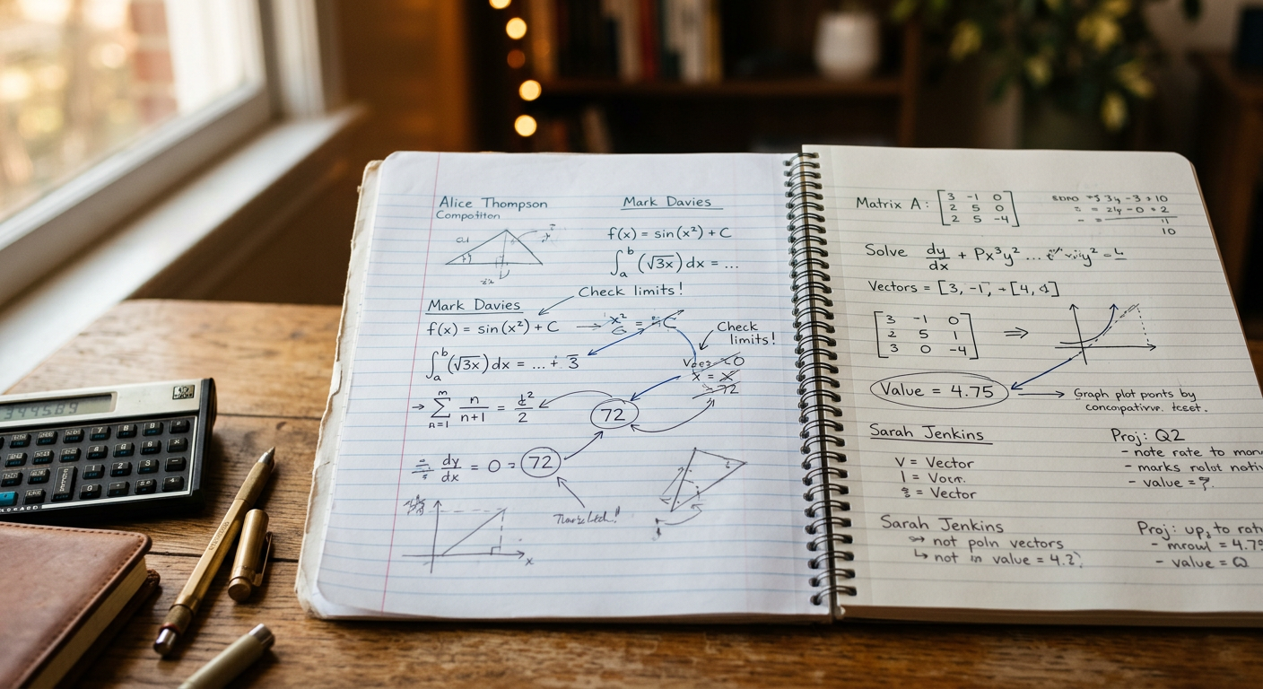 Handwritten name compatibility calculations using FLAMES algorithm on notebook pages