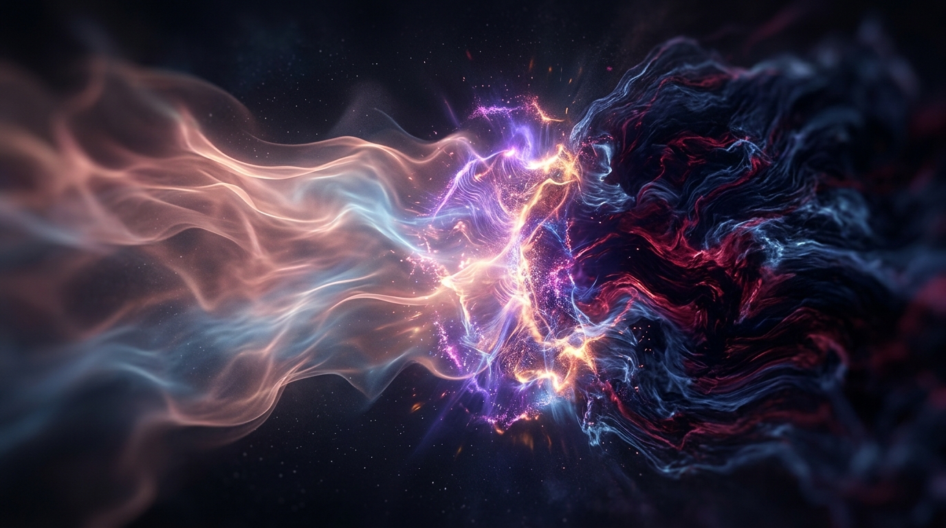 Abstract Libra air energy meets Scorpio water intensity with Venus and Pluto symbolism in dark gradient