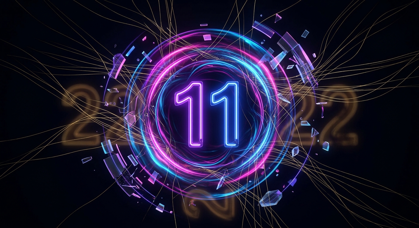Abstract numerology art showing Master Number 11 and Life Path intuition in relationships