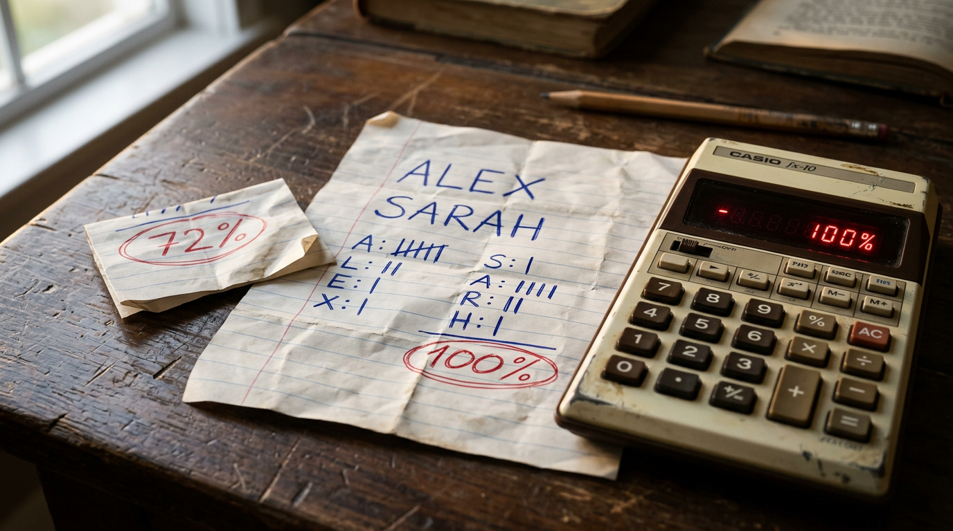 What a 100% Love Calculator Score Actually Means (And Why You Should Want 72%)