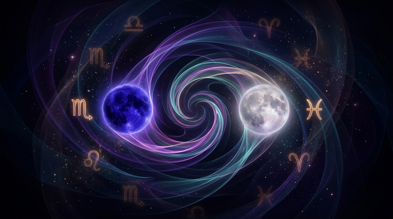 Scorpio Moon and Pisces Moon emotional chemistry synastry abstract art